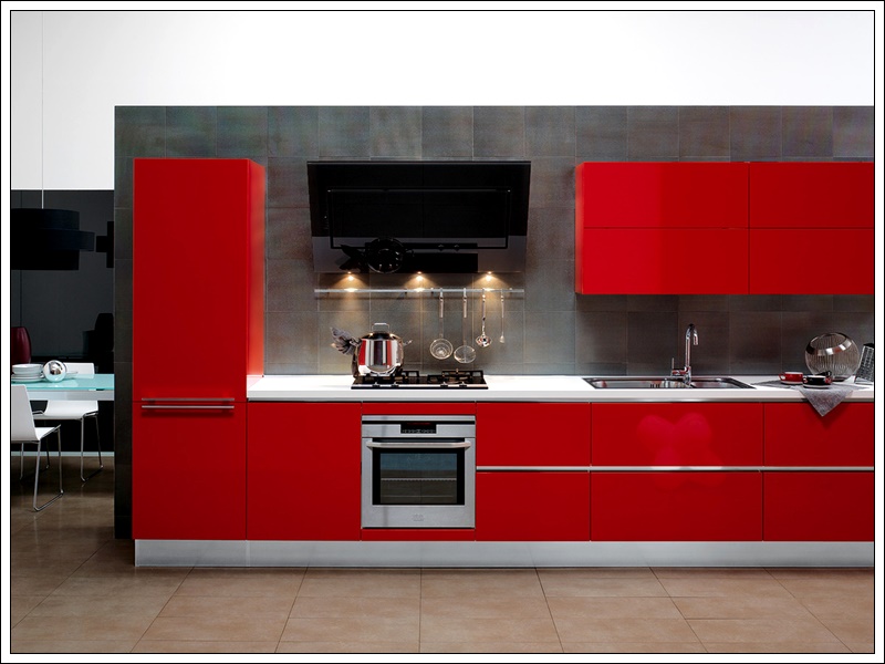 kırmızı mutfak modelleri