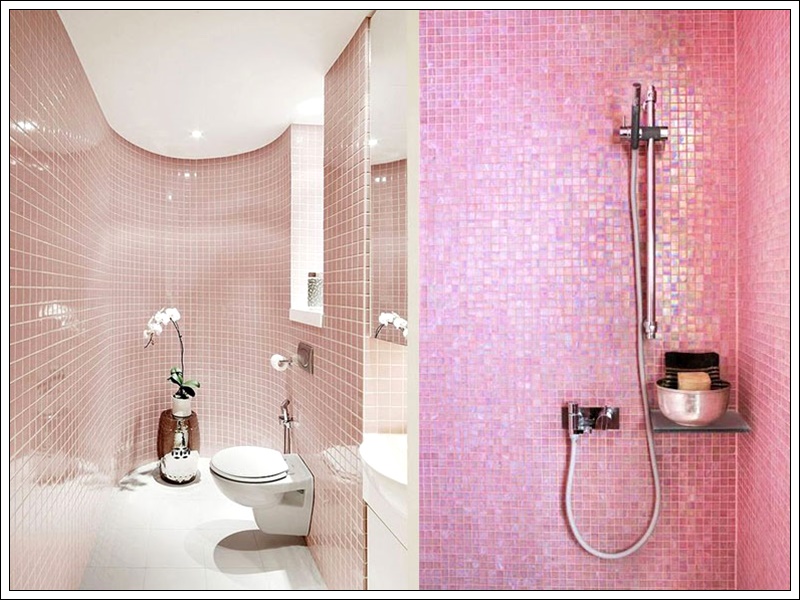 pembe banyo dekorasyonu,pembe banyo dekorasyon önerileri, pembe banyo dekorasyon fikirleri
